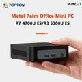 Topton Palm Gaming Mini PC AMD Ryzen 3 5300U ES 7 4700U ES 2*M.2 Slots 2*DDR4 Portable Office Desktop PC Windows 11 MiniPC WiFi6