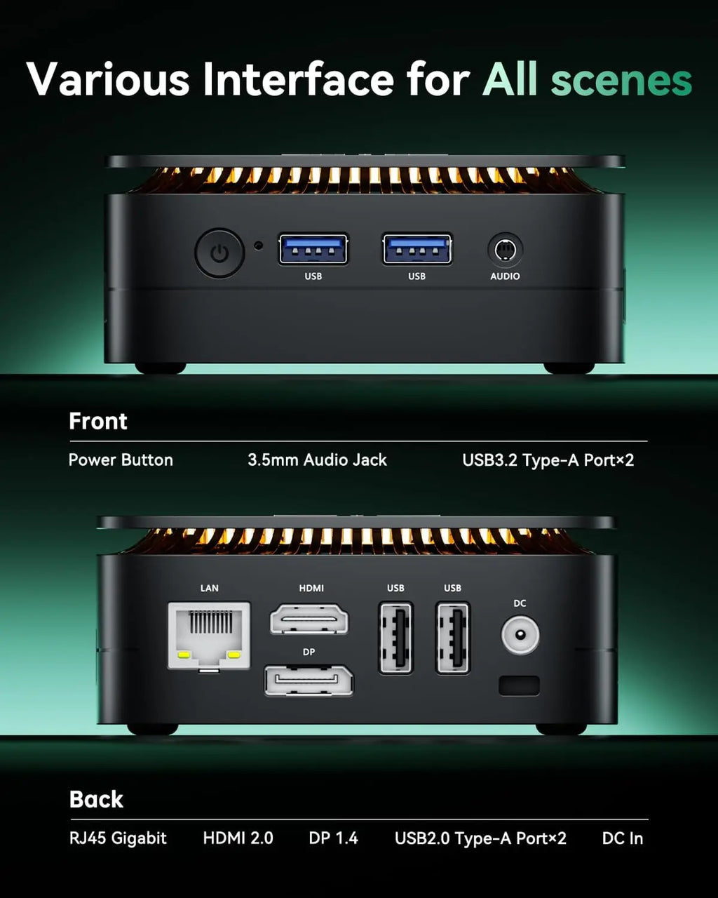 KAMRUI Mini PC AMD R3 3250U 8GB DDR4 256GB M.2 SSD Windows11Pro WiFi5 Dual 4K Display Mini Desktop Computer for Office Business