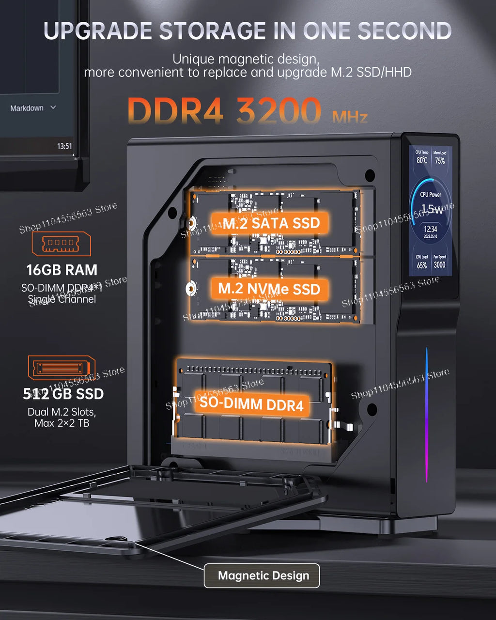 New mini host win11 dual network port DDR4 office home PC
