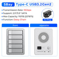 ORICO 4/5 Bay 10Gbps SATA HDD Docking Station SSD Enclosure 2.5"3.5"Hard Drive External Case USB 3.2 Type C HD House Daisy Chain